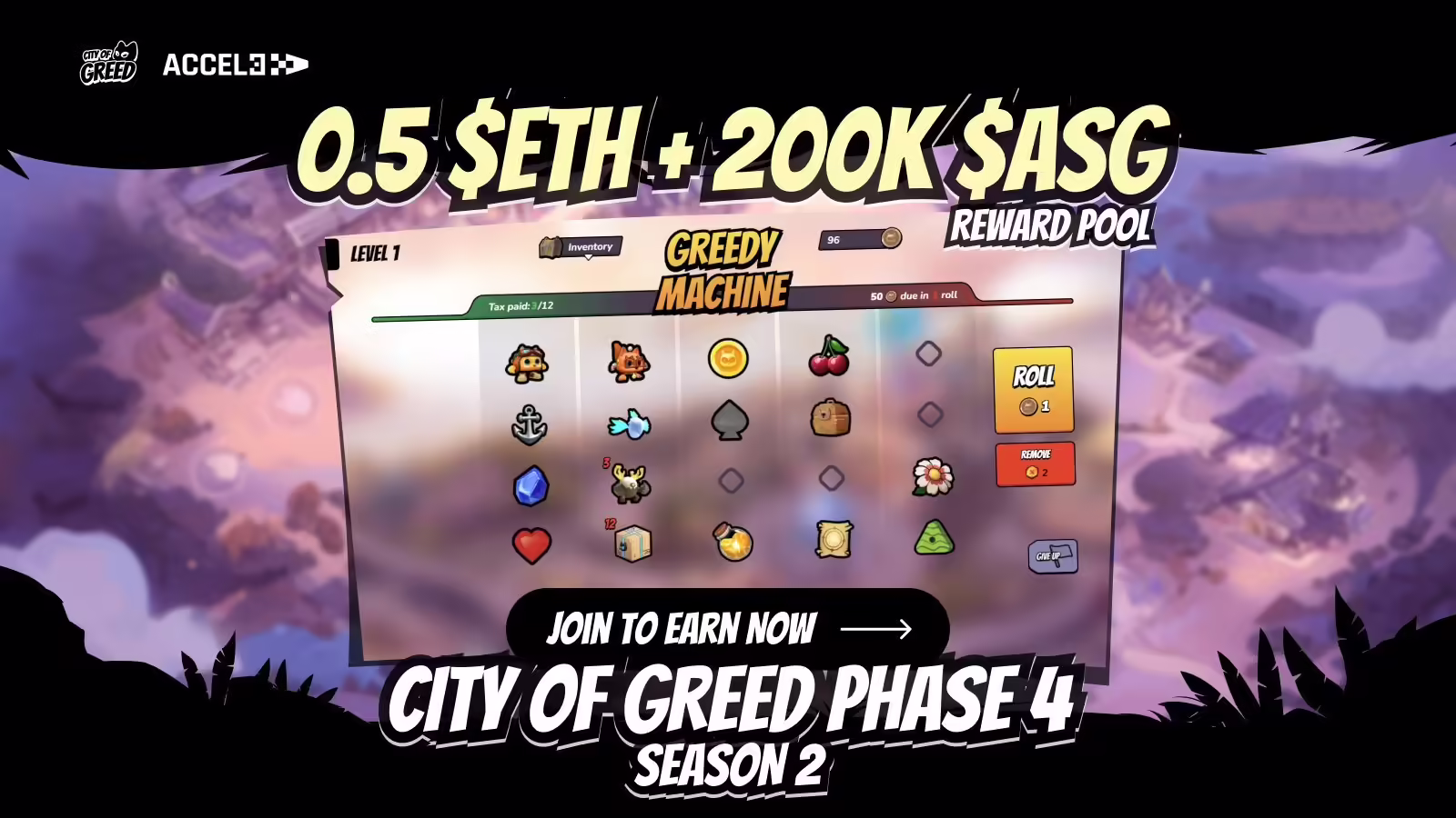 Earn $ETH and $ASG in City of Greed Phase 4 Season 2