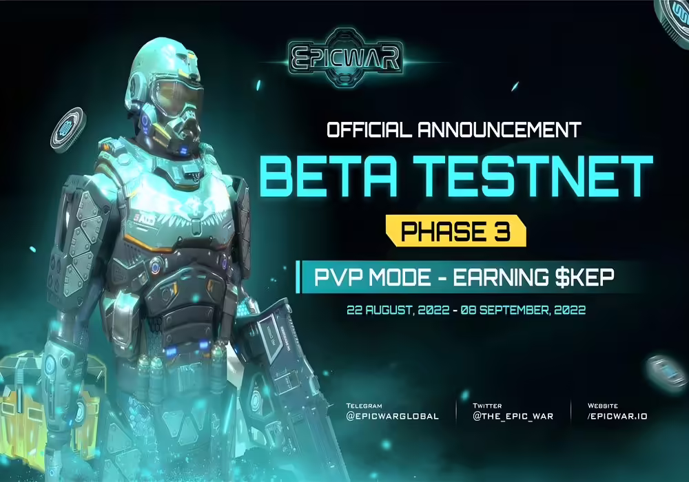 Epic War announces Beta Testnet Phase 3