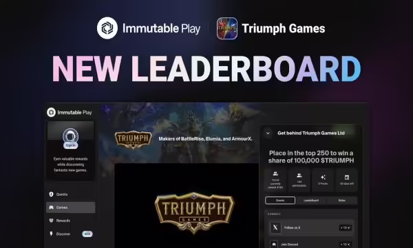 Triumph Games Kicks Off 1M $TRIUMPH Airdrop Campaign Series With New Leaderboard on Immutable Play | PlayToEarn