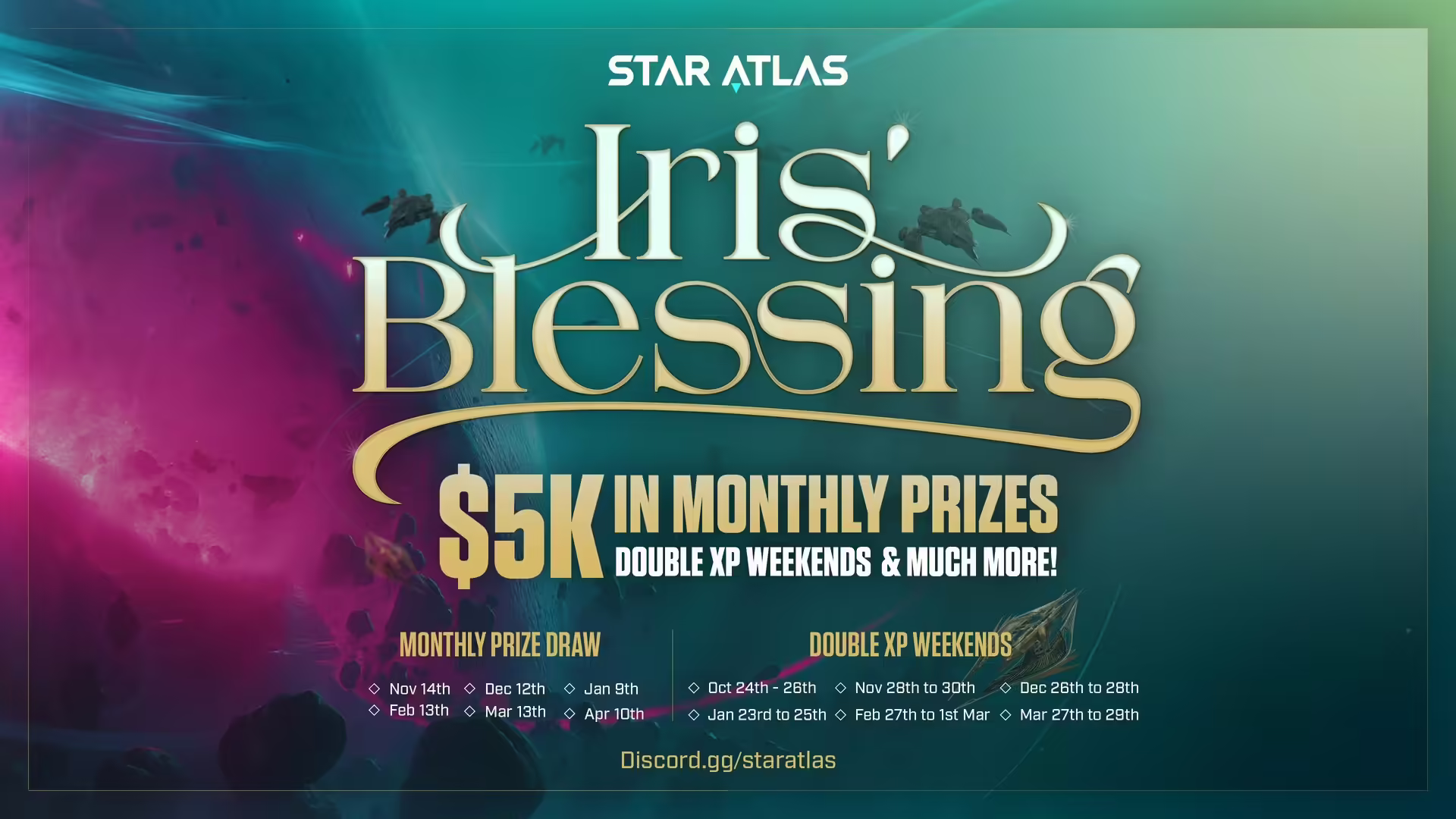 Star Atlas Announces Iris’ Blessing With 6 Months of Double XP Weekends and $30K in Rewards