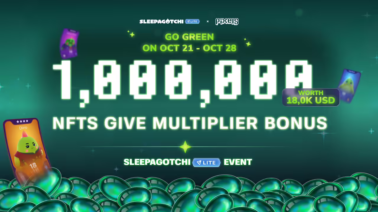 Play to Earn in Sleepagotchi Lite’s Go Green Pixel Event