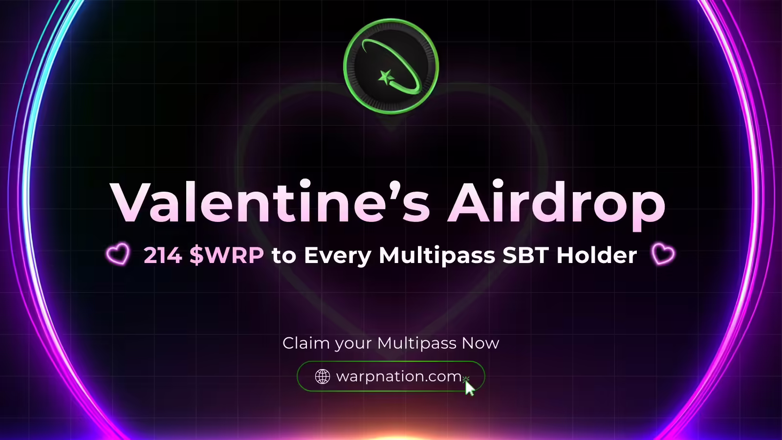 Warp Chain Announces Valentine’s Day $WRP Airdrop for Multipass Holders