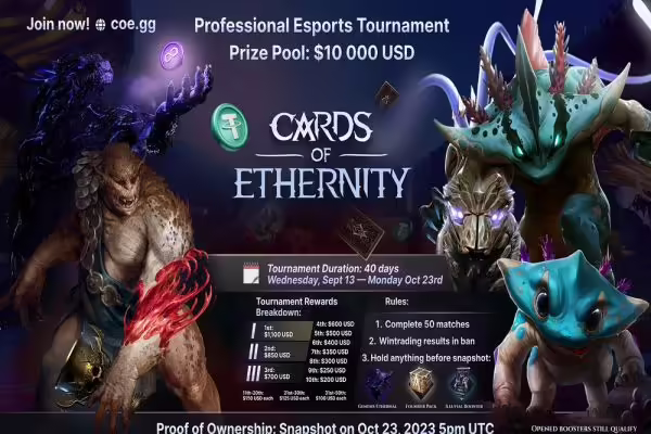 Cards of Ethernity Esports Grand Tournament Is Live with $10K Prize Pool | PlayToEarn