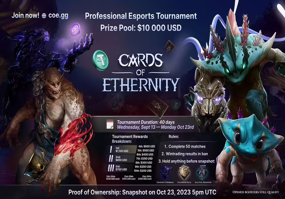 Cards of Ethernity Esports Grand Tournament Is Live with $10K Prize Pool