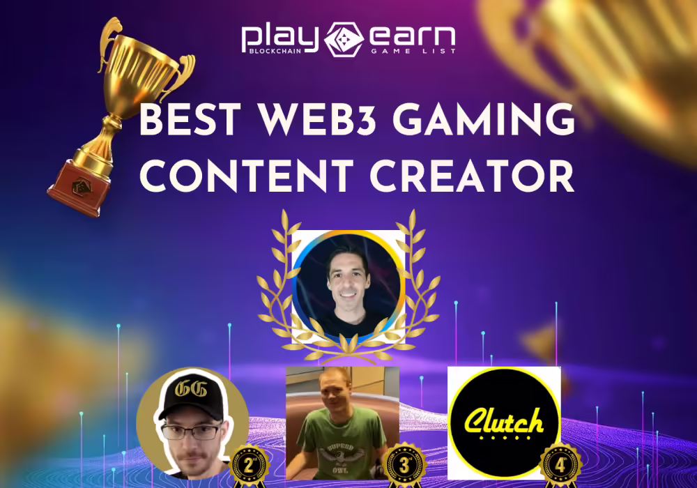 Best Content Creator 2023 - PlayToEarn Blockchain Game Awards 2023