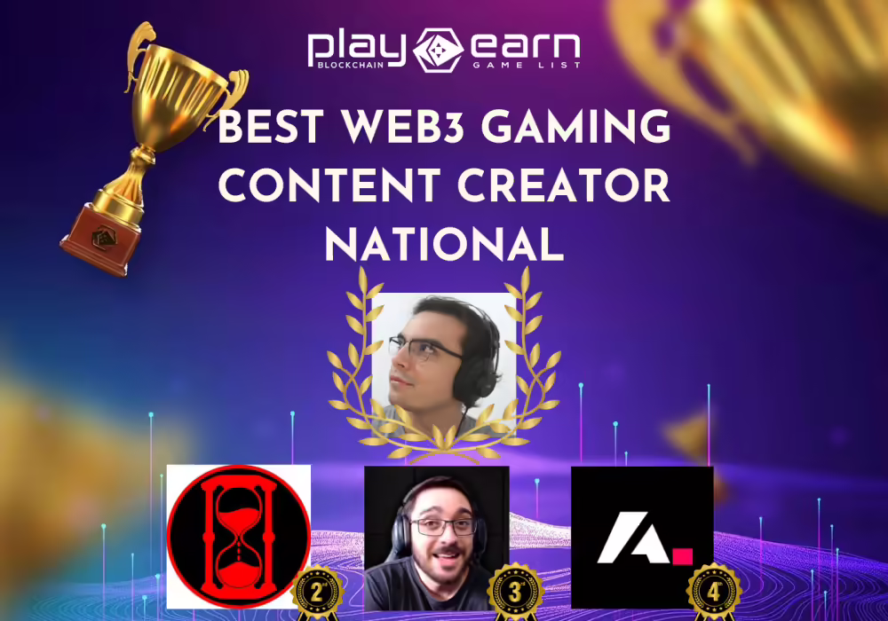 Best Content Creator National 2023 - PlayToEarn Blockchain Game Awards 2023