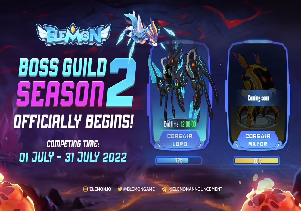 Elemon Boss Guild Season 2 is now live with up to $20k in prizes